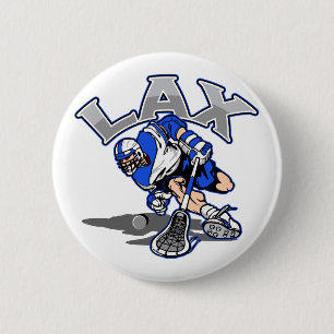 Lacrosse Player Blue Uniform Ronde Button 5,7 Cm