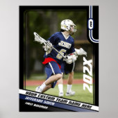 Lacrosse Player Custom Gift in Blauw Poster (Voorkant)