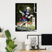 Lacrosse Player Custom Gift in Groen Poster (Thuiskantoor)