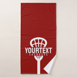 Lacrosse Player CUSTOM TEXT Team Mesh Sport Stick Bad Handdoek