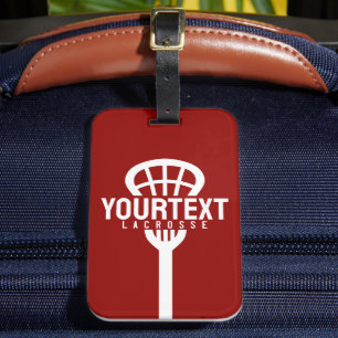 Lacrosse Player CUSTOM TEXT Team Mesh Sport Stick Bagagelabel