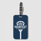 Lacrosse Player CUSTOM TEXT Team Mesh Sport Stick Bagagelabel (Voorkant (verticaal))