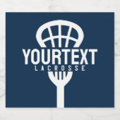 Lacrosse Player CUSTOM TEXT Team Mesh Sport Stick Bier Etiket (Enkel label)