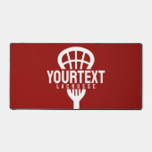 Lacrosse Player CUSTOM TEXT Team Mesh Sport Stick Bureaumat (Voorkant)