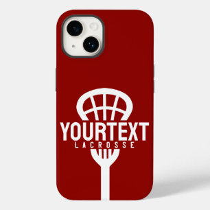 Lacrosse Player CUSTOM TEXT Team Mesh Sport Stick Case-Mate iPhone 14 Hoesje