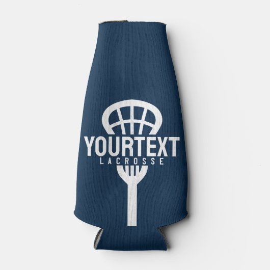 Lacrosse Player CUSTOM TEXT Team Mesh Sport Stick Flesjeskoeler (Voorkant)