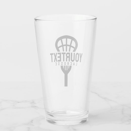 Lacrosse Player CUSTOM TEXT Team Mesh Sport Stick Glas (Achterkant)
