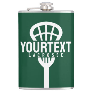 Lacrosse Player CUSTOM TEXT Team Mesh Sport Stick Heupfles