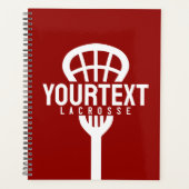 Lacrosse Player CUSTOM TEXT Team Mesh Sport Stick Planner (Voorkant)