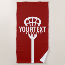 Lacrosse Player CUSTOM TEXT Team Mesh Sport Stick Strandlaken