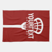 Lacrosse Player CUSTOM TEXT Team Mesh Sport Stick Theedoek (Horizontaal)