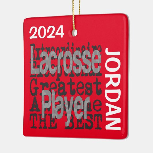 Lacrosse Player Extraordinaire CUSTOM Keramisch Ornament (Links)