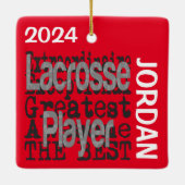 Lacrosse Player Extraordinaire CUSTOM Keramisch Ornament (Achterkant)