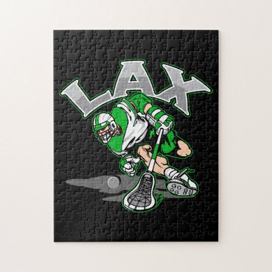 Lacrosse Player Green Uniform Legpuzzel (Verticaal)