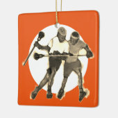 Lacrosse Player Keramisch Ornament (Links)