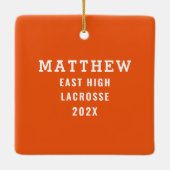 Lacrosse Player Keramisch Ornament (Achterkant)