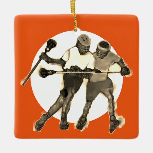 Lacrosse Player Keramisch Ornament (Voorkant)