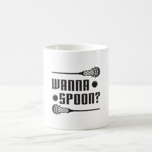 Lacrosse Player Lax Wanna Spoon Funny Gift Idee Koffiemok
