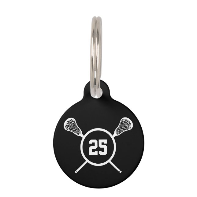 Lacrosse Player number i.d. label Huisdierpenning (Voorkant)