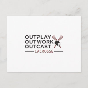 Lacrosse Player Outplay Outwork Outcast Lax Gift Briefkaart