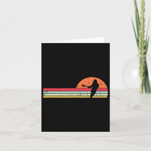 Lacrosse Player Silhouette Sunset Retro Lax Mannen Kaart