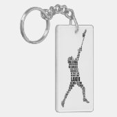Lacrosse Player-toetsenbord Sleutelhanger (Voorkant Links)