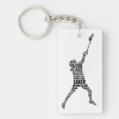 Lacrosse Player-toetsenbord Sleutelhanger (Voorkant)