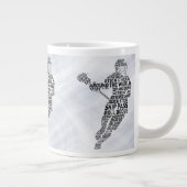 Lacrosse Player Word Art, Lax Jumbo Beker (Rechts)