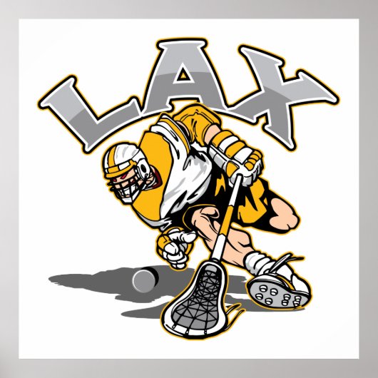 Lacrosse Player Yellow Uniform Poster (Voorkant)