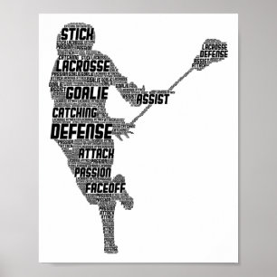 Lacrosse Player Youth Kinder Mannen Boys Poster