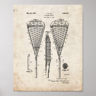Lacrosse Racquet Patent - Oude look Poster
