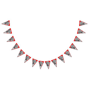 Lacrosse Red Sports Bunting drapeaux