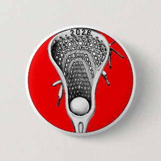 Lacrosse Red Team Gifts Ronde Button 5,7 Cm
