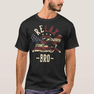 Lacrosse Relax Bro US vlag Lacrosse Sticks en Hel T-shirt