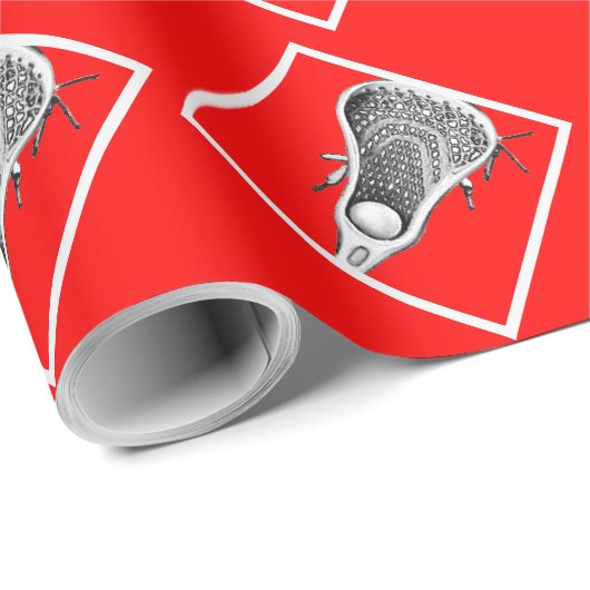 Lacrosse Rood Cadeaupapier (Rol Hoek)
