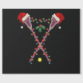 Lacrosse Santa Hat Kerstmis Sport Cadeaupapier (Vlak)