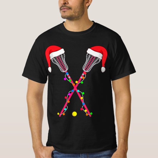 Lacrosse Santa Hat Kerstmis Vun Sport Kerstmis T-shirt (Voorkant)