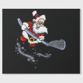 Lacrosse Santa kerstkool Lax Sport Ugly X-Mas Cadeaupapier (Vlak)