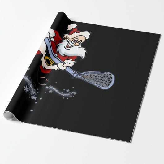Lacrosse Santa kerstkool Lax Sport Ugly X-Mas Cadeaupapier (Uitgerold)