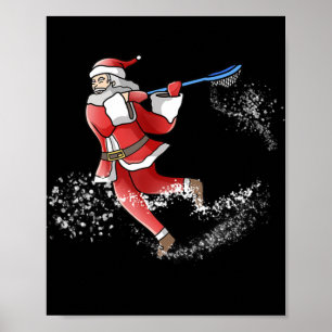 Lacrosse Santa kerstkool Lax Sport Ugly X-Mas Poster