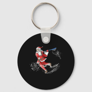 Lacrosse Santa kerstkool Lax Sport Ugly X-Mas Sleutelhanger