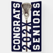 Lacrosse Senior Night Navy Blue Banner (Verticaal)