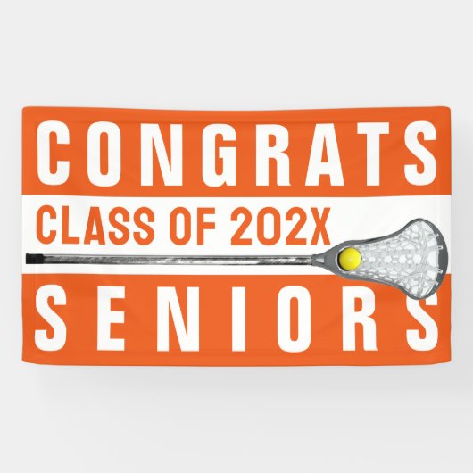 Lacrosse Senior Night Oranje Banner (Horizontaal)