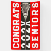 Lacrosse Senior Night Red Banner (Verticaal)