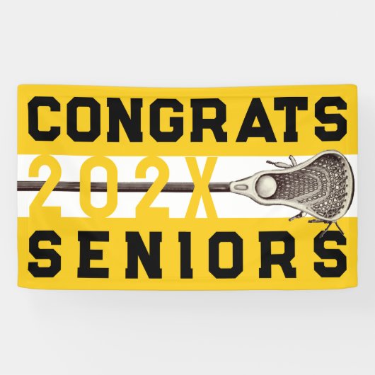 Lacrosse Senior Night Yellow Gold Banner (Horizontaal)