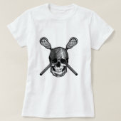 Lacrosse Skull Lazy Halloween Costume Skeletkern T-shirt (Design voorkant)