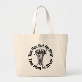 Lacrosse speelt over grote tote bag