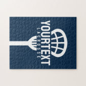 Lacrosse Speler Aangepaste Tekst Team Mesh Sportst Legpuzzel (Horizontaal)