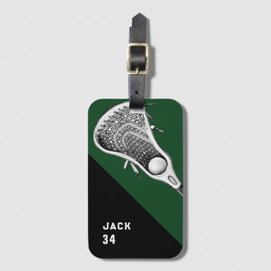 Lacrosse Speler Bagagelabel (Voorkant (verticaal))
