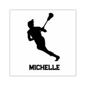 Lacrosse speler gepersonaliseerd 	rubberstempel (Afrduk)